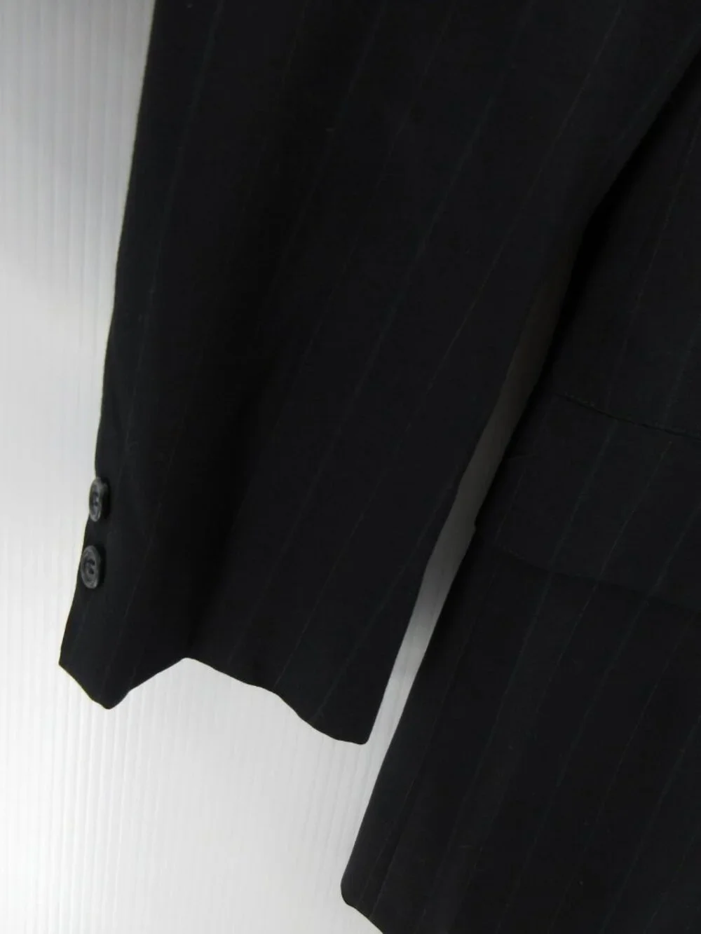 VINTAGE Brooks Brothers Sport Coat 38 S Navy Blazer Wool Pinstripe USA*